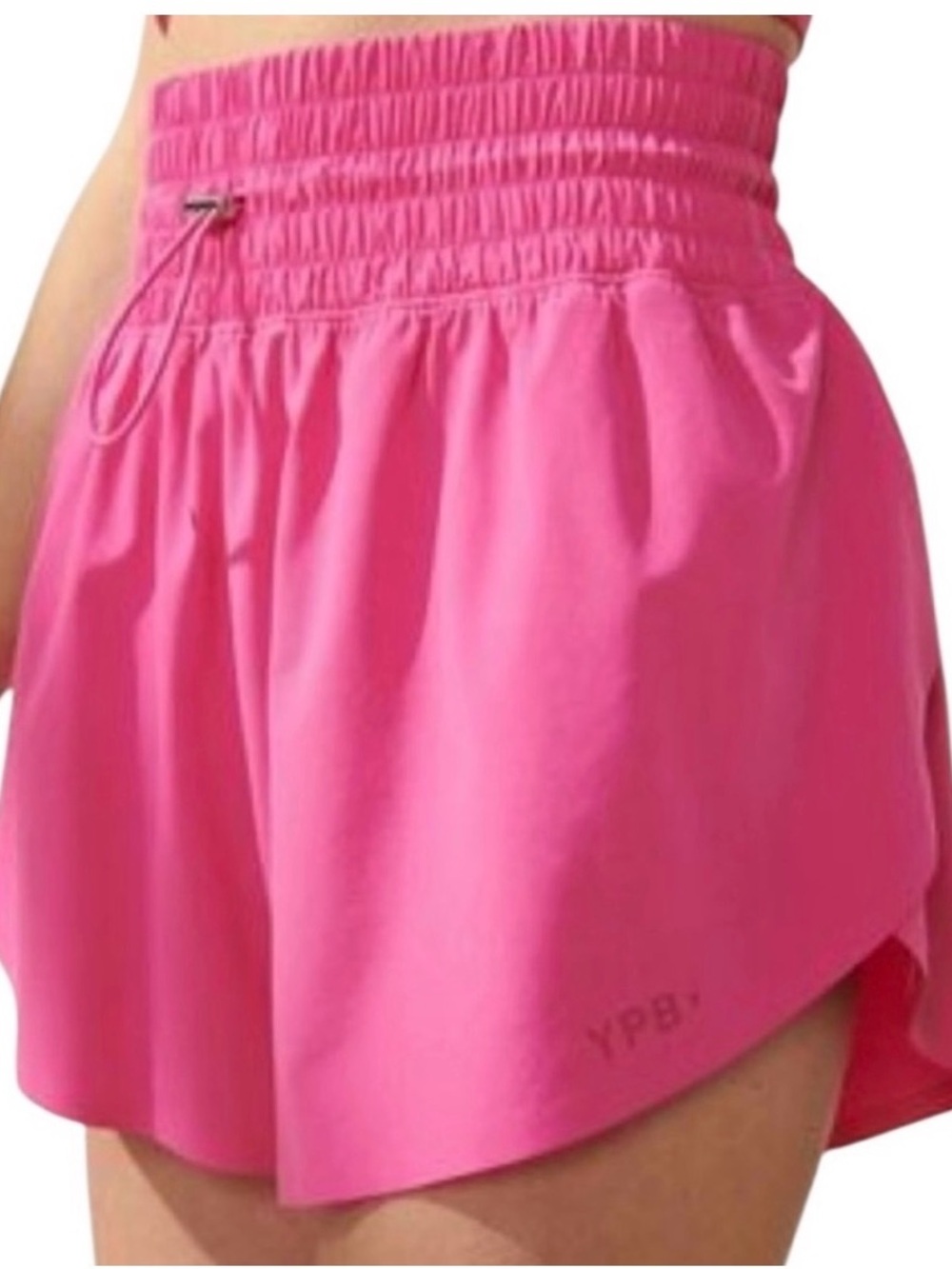 Abercrombie & Fitch Bright Pink Athletic Shorts with Smocked Waist